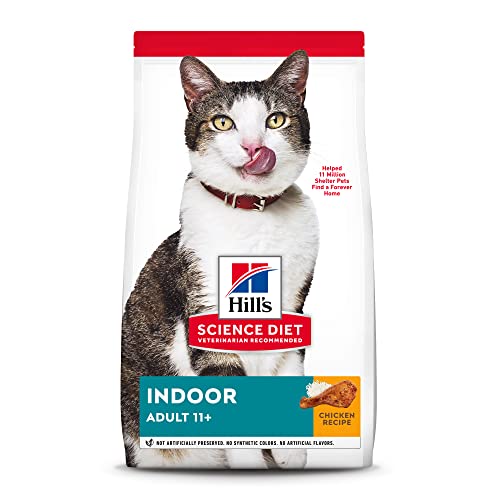 Hill’s Science Diet Dry Cat Food, Adult 11+, Indoor, Chicken Recipe, 3.5 lb. Bag