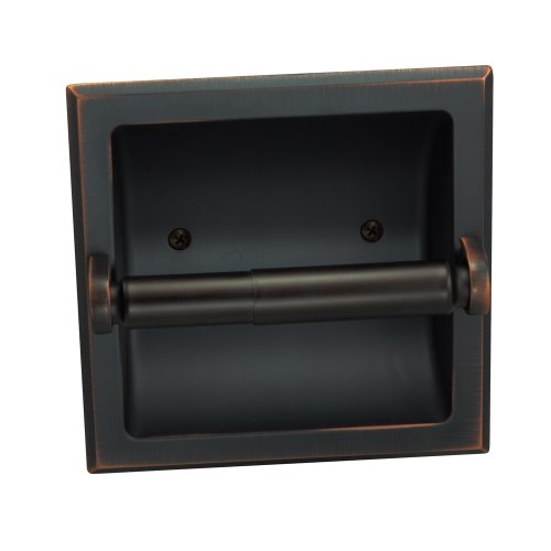 Designers Impressions Oil Rubbed Bronze Recessed Toilet/Tissue Paper Holder All Metal Contruction – Mounting Bracket Included