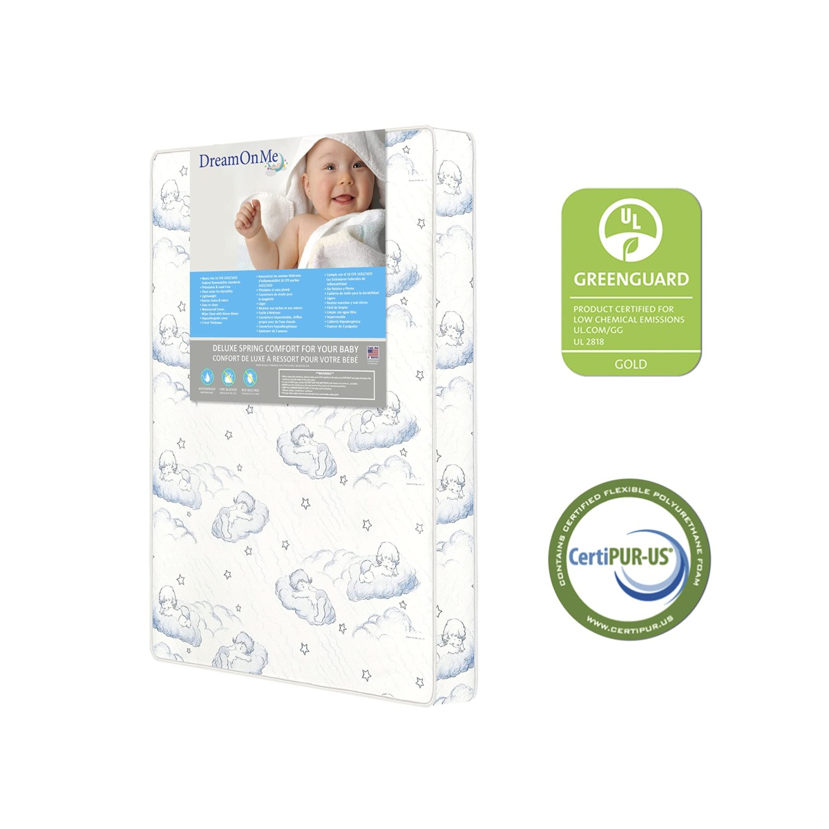 Dream On Me, Star-Burst 3″ Spring Coil Portable Crib Mattress I Waterproof I Green Guard Gold Certified I 10 Years Manufacture Warranty I Dual-Sided Mattress I Vinyl Cover I Made In The U.S.A I Mini Crib Mattress | The Storepaperoomates Retail Market - Fast Affordable Shopping