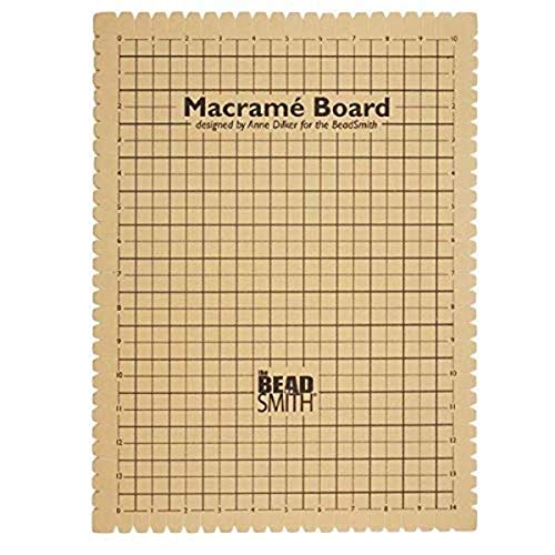 The Beadsmith Macrame Board, 11.5 x 15.5 inches, 0.5-inch-Thick Foam, 10×14″ Grid for Measuring, Bracelet Project with Instructions Included, Create Macrame and Knotting Creations