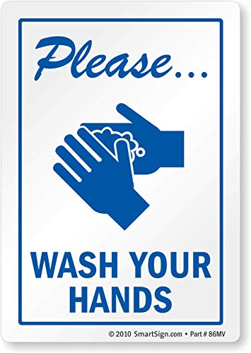 SmartSign “Please Wash Your Hands” Decal | 3.5″ x 5″