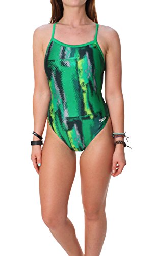 Speedo Women’s Digital Surge Flyback Powerflex Swimsuit, Green, 30