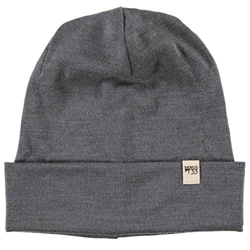 Ridge Cuff Beanie – 100% Merino Wool – Warm Winter Hat – Charcoal Gray