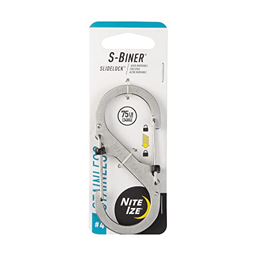 Nite Ize LSB4-11-R3 S-Biner SlideLock Dual Locking Carabiner, Size #2, Stainless
