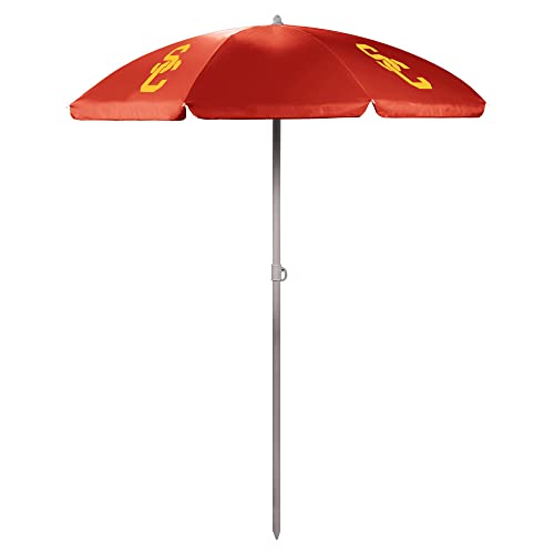 PICNIC TIME NCAA USC Trojans Outdoor Canopy Sunshade Beach Umbrella 5.5′ – Small Patio Umbrella – Beach Chair Umbrella