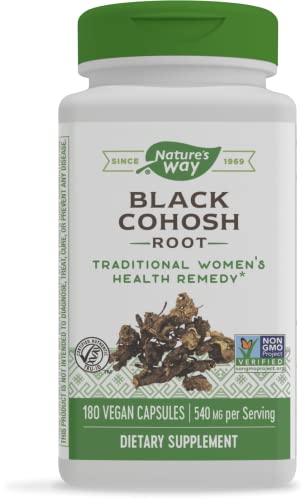 Nature’s Way Black Cohosh Root, Traditional Support for Women’s Health*, Non-GMO Project Verified, 180 Capsules