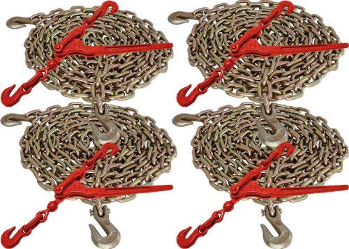 5/16″ x 20′ G70 Tie Down Chain and 5/16″ – 3/8″ G70 Lever Chain Binder (8pc Set)
