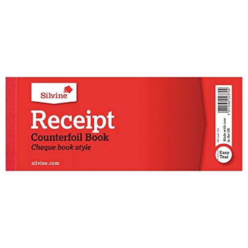 Silvine Receipt Book 3×8 inches with Counterfoil 233
