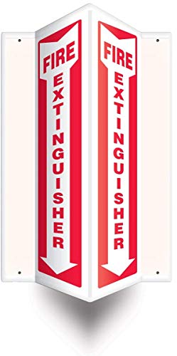 Accuform Fire Extinguisher 3D Projection Sign, 12″x4″ High-Impact Plastic with Pre-Drilled Mounting Holes, Made in USA, PSP330