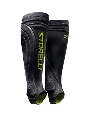 Storelli BodyShield Leg Guards | Protective Soccer Shin Guard Holders | Enhanced Lower Leg and Ankle Protection | Black | Youth Medium