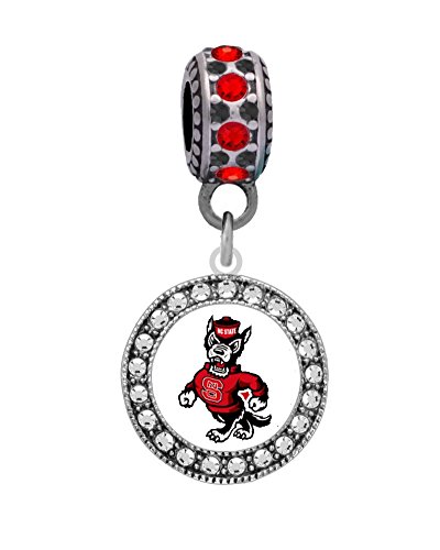 Final Touch Gifts North Carolina State University Crystal Charm Fits Most Bracelet Lines Including Pandora, Cham Ilia, Troll, Biagi, Zable, Kera, Personality, and More …