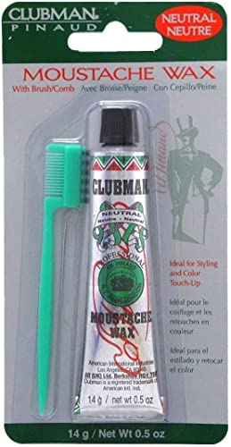 Clubman Moustache Wax Neutral 0.50 Oz (Pack of 10)