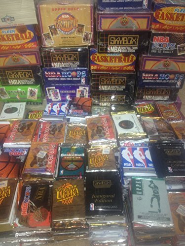 300 Unopened Basketball Cards Collection in Factory Sealed Packs of Vintage NBA Basketball Cards From the Late 80’s and Early 90’s. Look for Hall-of-famers Such As Larry J. Bird, Earvin “Magic” Johnson, Charles Barkley, Shaquille O’neal, Hakeem Olajuwon,