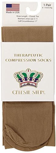 Celeste Stein Therapeutic Compression Socks, Nude, 8-15 mmhg, 1-Pair