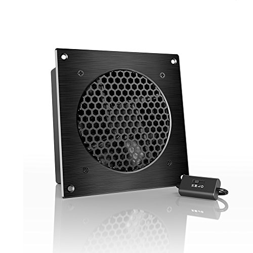 AC Infinity AIRPLATE S3, Quiet Cooling Fan System 6″ with Speed Control, for Home Theater AV Cabinets