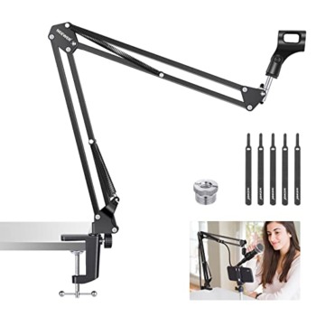Neewer Microphone Arm Stand, Suspension Boom Scissor Mic Arm Stand with 3/8” to 5/8” Screw and Cable Ties Compatible with Blue Yeti, Snowball, Yeti X, Quadcast and Other Mics, Max Load 1.5kg | The Storepaperoomates Retail Market - Fast Affordable Shopping