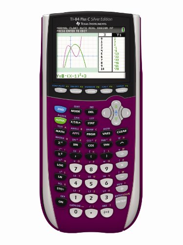 Texas Instruments TI-84 Plus C Silver Edition Graphing Calculator, Raspberry