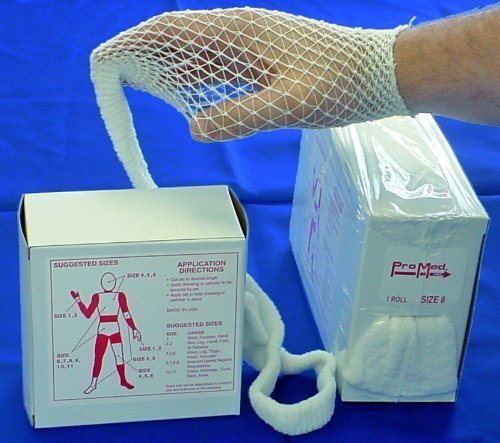 ProMed Tubular Elastic Net Dressing Size 5,Fits Hand, Arm, Leg, Foot, Thigh, Head, Shoulder- 1 1/4″ x 25 yds Stretched-Made in America