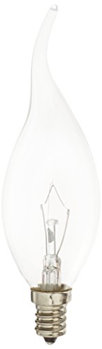 Bulbrite Incandescent CA11 Candelabra Screw Base (E12) Light Bulb, 1 Count (Pack of 1), Clear