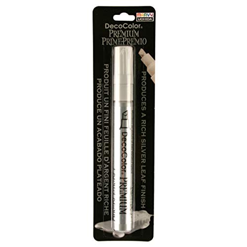 Uchida Of America 350-CSLV DecoColor Premium 3 Way Chisel Point Pen, Silver