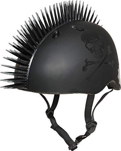 Krash Jolly Roger Mohawk Helmet, Youth 8+ Years, Black , 12.6 x 7.9 x 8.7 inches