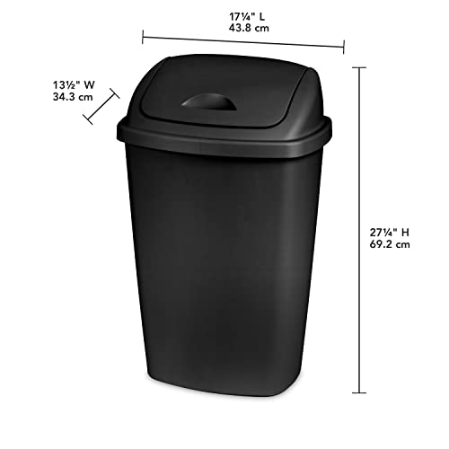 Sterilite 10889004 13.2 Gallon/50 Liter SwingTop Wastebasket, Black, 4-Pack | The Storepaperoomates Retail Market - Fast Affordable Shopping