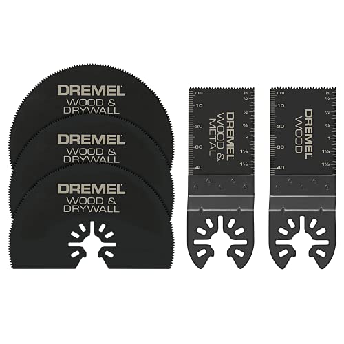 Dremel MM389 5-Piece Oscillating Tool Cutting Blade Assortment Kit- Perfect Cutter For Wood, Metal, Plastics, Drywall, and More