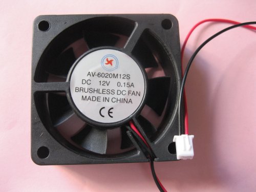 2 pcs Brushless DC Cooling Fan 12V 6020S 7 Blades 2 Wire 60x60x20mm Sleeve-Bearing Skywalking