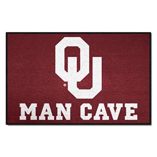 FANMATS 14684 Oklahoma Sooners Man Cave Starter Mat Accent Rug – 19in. x 30in. | Sports Fan Home Decor Rug and Tailgating Mat