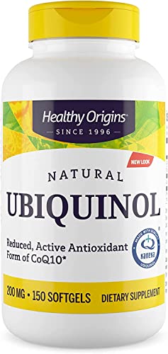 Healthy Origins Ubiquinol 200 mg (Kaneka QH, Non-GMO, Gluten Free, Heart Support, Energy Support), 150 Softgels