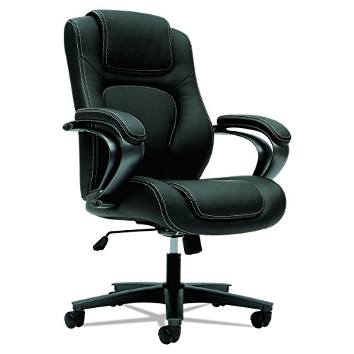 HON Managerial Office Chair- High-Back Computer Desk Chair with Loop Arms , Black (VL402)