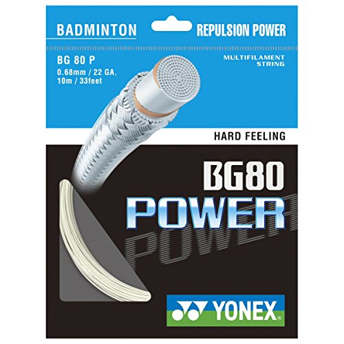 Yonex BG80 Power Badminton Racket String 0.68mm 10m – White