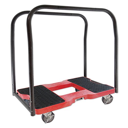 SNAP-LOC 1500 LB Panel CART Dolly RED with Steel Frame, 4 inch Casters, Panel Bars and Optional E-Strap Attachment