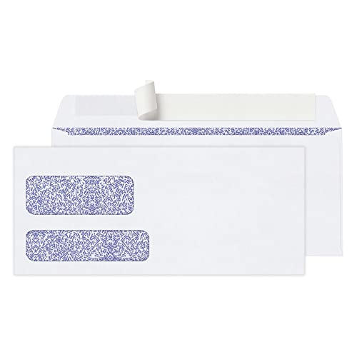 Office Depot Double-Window Envelopes, #10 (4 1/8in. x 9 1/2in.), White, Clean Seal(TM), Box Of 250, 77139