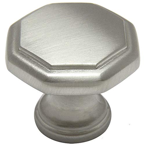 Cosmas 25 Pack 5181SN Satin Nickel Cabinet Hardware Octagon Knob – 1-1/4″ Diameter