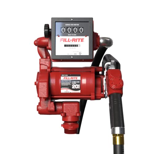 Fill-Rite FR711VA 115V 20 GPM Fuel Transfer Pump with Mechanical Meter Package, Gallons – For Gasoline, Diesel, Kerosene, Ethanol Blends, Methanol Blends & Biodiesel up to B20