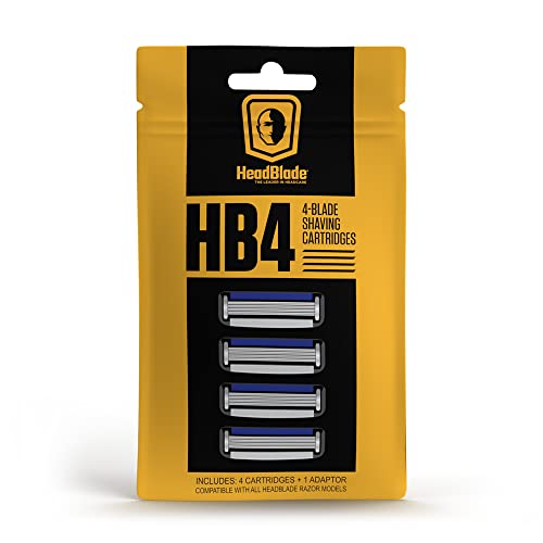 HeadBlade Men’s HB4 Refill Shaving Razor Blades 4 Count (Pack of 1)