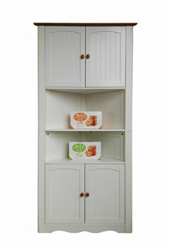 Homecharm-intl 31.1×15.74×63.78-Inch Corner Cabinet ,White(HC-003A)
