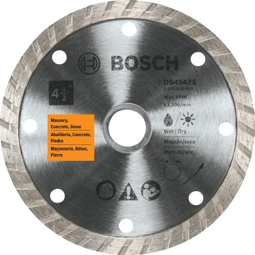 BOSCH DB4542S 4-1/2-Inch Turbo Rim Diamond Blade, Silver