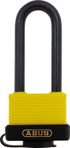 ABUS Yellow 70HB/45-63 KD Weather Solid Brass Body Stainless Steel Shackle Keyed Different Padlock