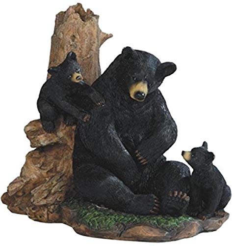 StealStreet SS-G-54266 Black Bear Playing with Cubs Figurine, 6.5″