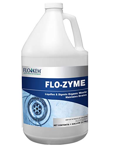 Flo-Kem 5195 Flo-Zyme Commercial Bio-Enzyme Drain Opener/Deoderizer with Pleasant Scent, 1 Gallon Bottle, Milky White