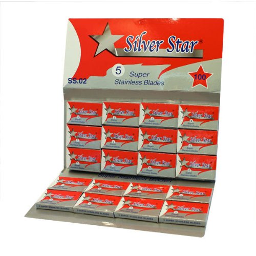 Silver Star Stainless Steel Double Edge Razor Blades 100 Blades by Silver Star