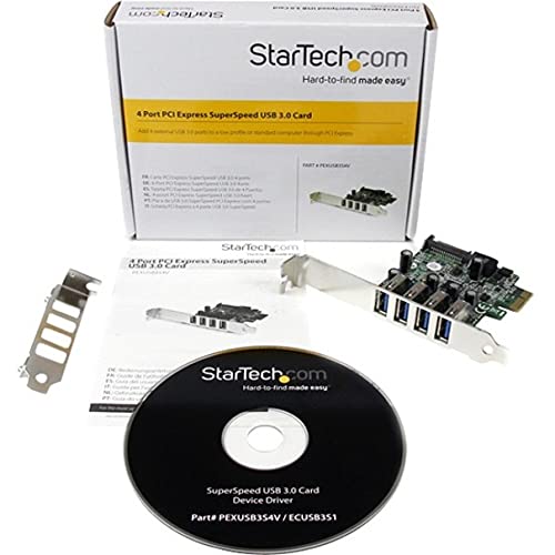 StarTech.com 4-Port PCI Express SuperSpeed USB 3.0 Controller Card with UASP – USB 3.0 Expansion Card with SATA Power (PEXUSB3S4V) | The Storepaperoomates Retail Market - Fast Affordable Shopping