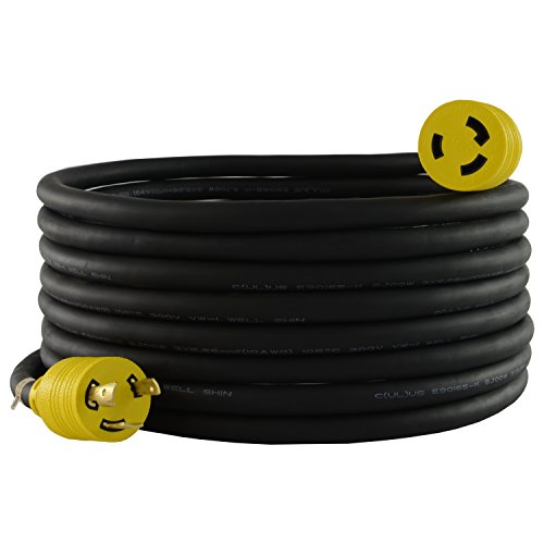Conntek RUL630PR-050 50-Feet 10/3 30-Amp 250-volt L6-30 Anti-Weather, Oils, Acids and Chemicals Rubber Locking Extension Cord