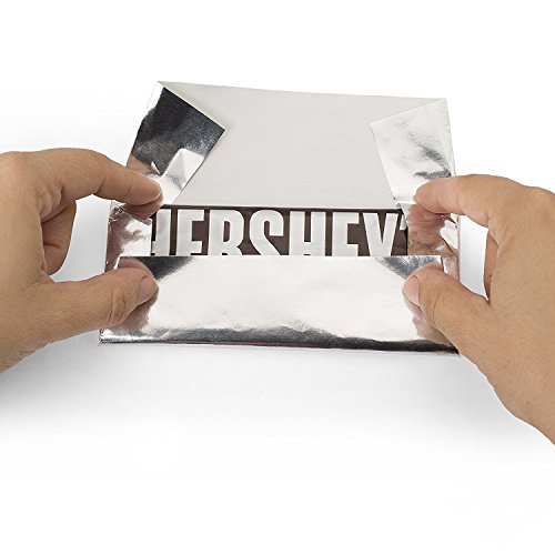 Foil Wrapper – Pack of 100 Candy Bar Wrappers with Thick Paper Backing – Folds and Wraps Well – Best for Wrapping 1.55Oz /Candies/Chocolate Bars/Gifts – Size 6″ X 7.5″ (Silver)