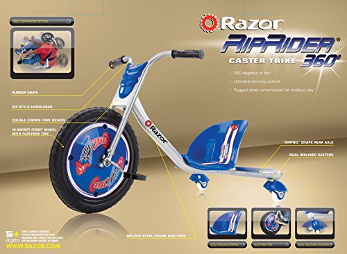 Razor 360 Caster Trike for Kids Ages 5+ – Lightweight, Rubber Handlebars, Steel Frame, for Riders up to 160 lbs | The Storepaperoomates Retail Market - Fast Affordable Shopping
