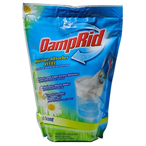 DampRid Fresh Scent Absorber. Refill Bag 42 oz Attracts & Traps Moisture for Fresher, Cleaner Air, 42 Oz, Blue, 42 Oz