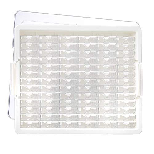 Elizabeth Ward Bead Storage Solutions: 82-Piece Tiny Container Storage Tray – Bead Organizer with 78 Tiny Containers, a Tray and Lid for Beads and More