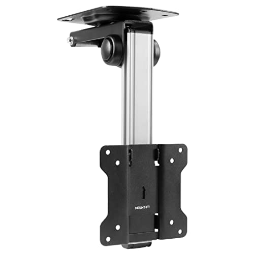 Mount-It! Under Cabinet TV Mount | Folding Ceiling Television Mount Bracket with 90 Degree Retractable Arm | Swivel and Fold Down Compatible with VESA 100×100 mm